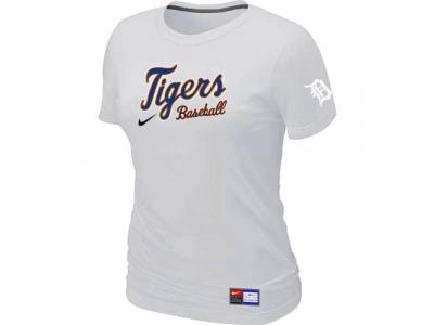 Women Detroit Tigers NEW White Short Sleeve Practice T-Shirt