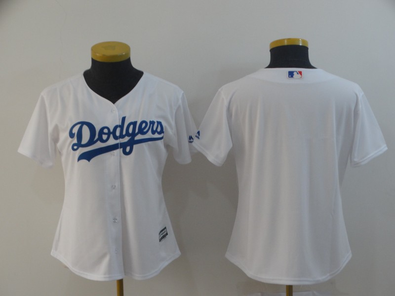 Women Dodgers Blank White Women Cool Base Jersey