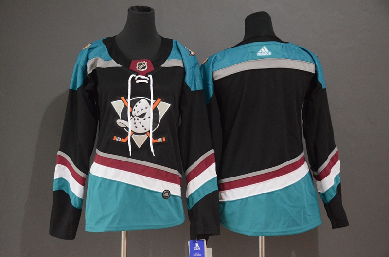 Women Ducks Blank Black Women Alternate Breakaway Adidas Jersey