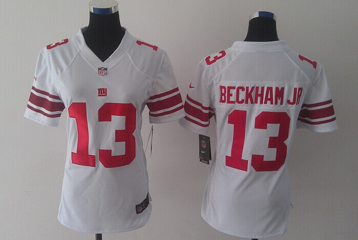 Women Giants #13 Odell Beckham Jr White Men's Stitched  Jersey