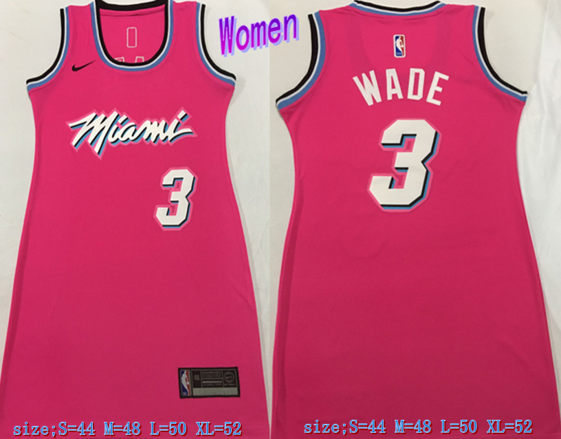 Women Heat 3 Dwyane Wade Pink Women Nike Swingman Jersey Women Heat 3 Dwyane Wade Pink Women Nike Swingman Jersey