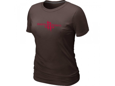 Women Houston Rockets Big & Tall Primary Logo Brown T-Shirt Women Houston Rockets Big & Tall Primary Logo Brown T-Shirt