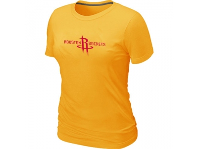 Women Houston Rockets Big & Tall Primary Logo Yellow T-Shirt Women Houston Rockets Big & Tall Primary Logo Yellow T-Shirt