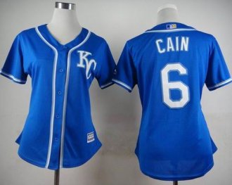 Women Kansas City Royals #6 Lorenzo Cain Blue Alternate 2 Stitched Baseball Jersey Women Kansas City Royals #6 Lorenzo Cain Blue Alternate 2 Stitched Baseball Jersey