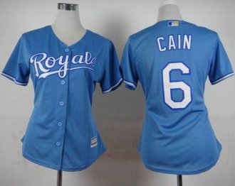 Women Kansas City Royals #6 Lorenzo Cain Light Blue Alternate 1 Stitched Baseball Jersey Women Kansas City Royals #6 Lorenzo Cain Light Blue Alternate 1 Stitched Baseball Jersey
