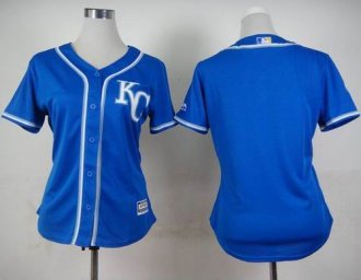 Women Kansas City Royals Blank Blue Alternate 2 Stitched Baseball Jersey Women Kansas City Royals Blank Blue Alternate 2 Stitched Baseball Jersey