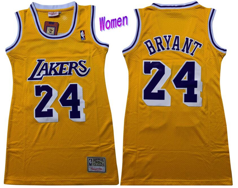 Women Lakers 24 Kobe Bryant Yellow Women Swingman Jersey Women Lakers 24 Kobe Bryant Yellow Women Swingman Jersey