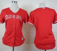 Women Los Angeles Angels Of Anaheim Blank Red Alternate Stitched Baseball