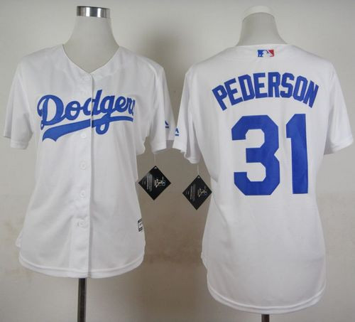 Women Los Angeles Dodgers #31 Joc Pederson White Home Stitched Baseball Jersey