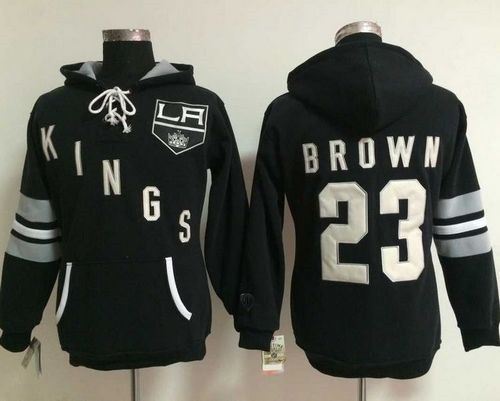 Women Los Angeles Kings #23 Dustin Brown Black Old Time Heidi Hoodie Women Los Angeles Kings #23 Dustin Brown Black Old Time Heidi Hoodie
