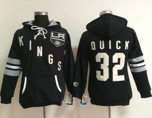Women Los Angeles Kings #32 Jonathan Quick Black Old Time Heidi Hoodie Women Los Angeles Kings #32 Jonathan Quick Black Old Time Heidi Hoodie