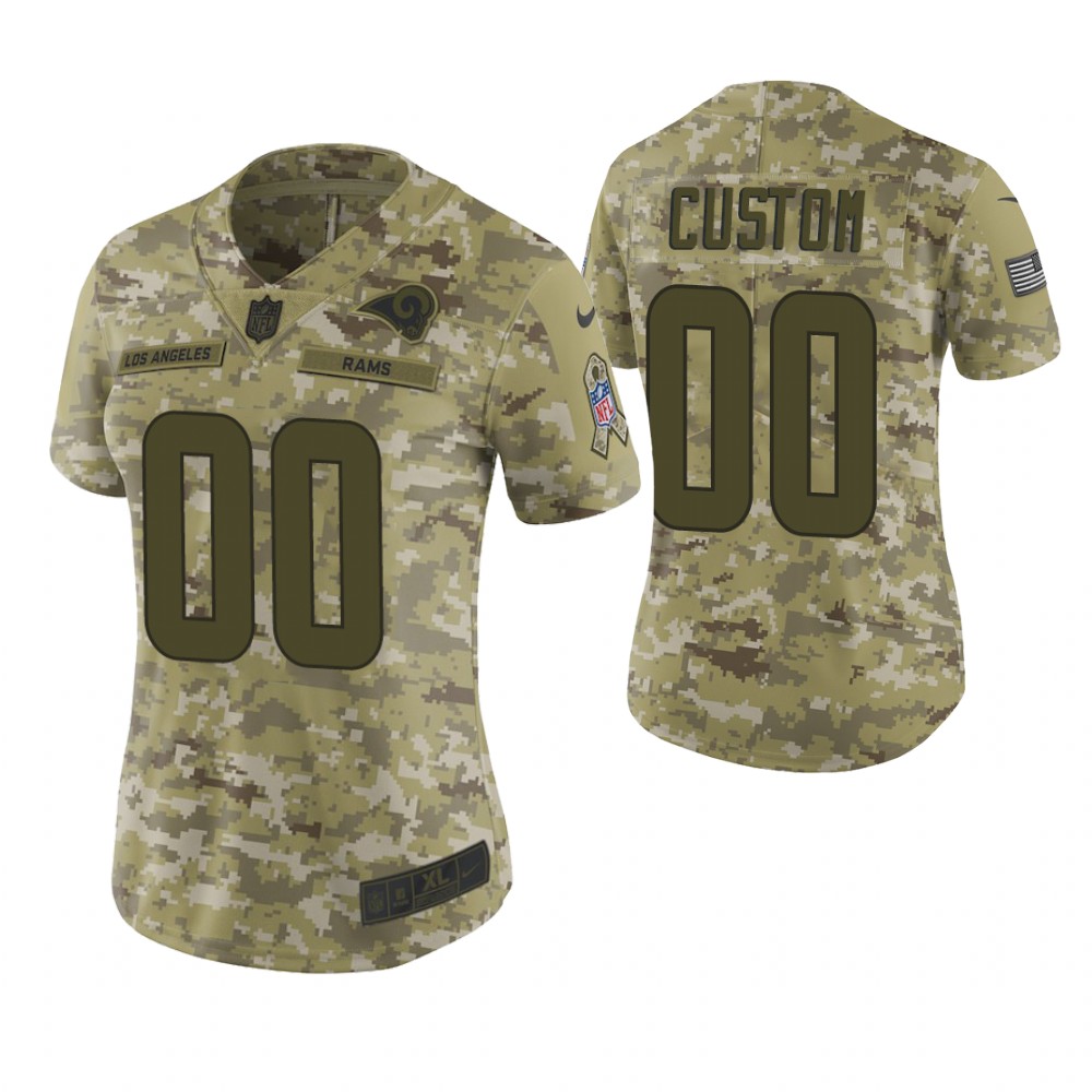 Women Los Angeles Rams Custom Camo 2018 Salute To Service Limited Jersey Women Los Angeles Rams Custom Camo 2018 Salute To Service Limited Jersey