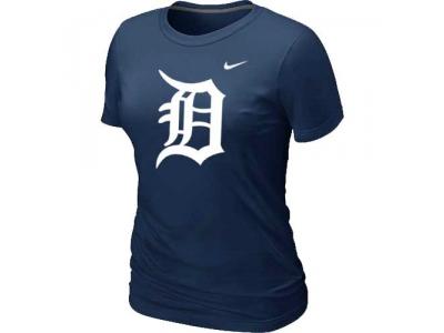 Women MLB Detroit Tigers Heathered D.Blue NEW Blended T-Shirt