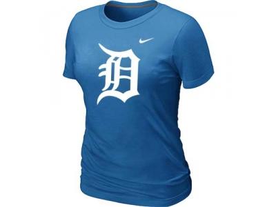 Women MLB Detroit Tigers Heathered L.blue NEW Blended T-Shirt