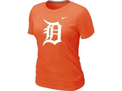 Women MLB Detroit Tigers Heathered Orange NEW Blended T-Shirt