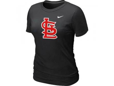 Women MLB St.Louis Cardinals Heathered Black NEW Blended T-Shirt