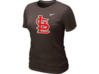 Women MLB St.Louis Cardinals Heathered Brown NEW Blended T-Shirt