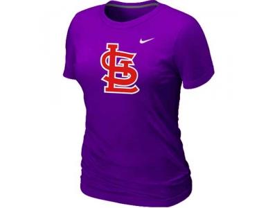 Women MLB St.Louis Cardinals Heathered Purple NEW Blended T-Shirt