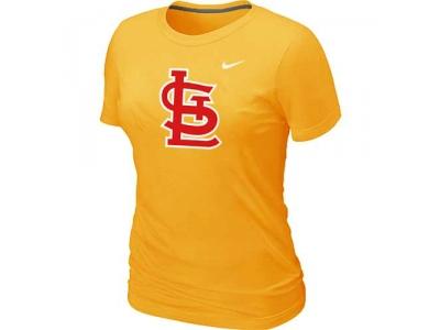 Women MLB St.Louis Cardinals Heathered Yellow NEW Blended T-Shirt