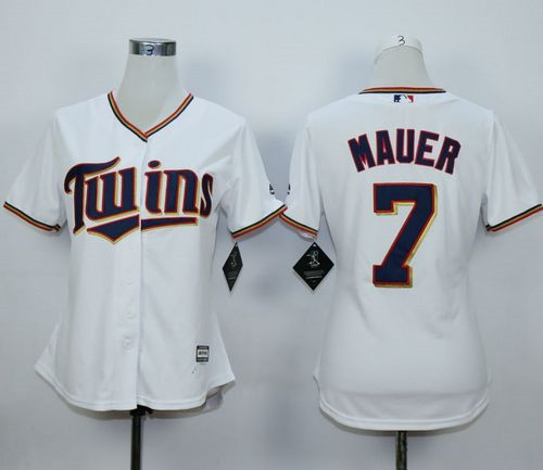 Women Minnesota Twins #7 Joe Mauer White Home Women's Stitched MLB Jersey