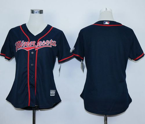 Women Minnesota Twins Blank Navy Blue Alternate Road Stitched Baseball Jersey Women Minnesota Twins Blank Navy Blue Alternate Road Stitched Baseball Jersey