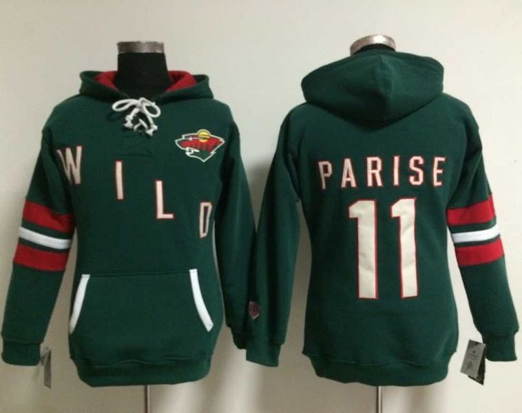 Women Minnesota Wild #11 Zach Parise Green Old Time Heidi NHL Hoodie Women Minnesota Wild #11 Zach Parise Green Old Time Heidi NHL Hoodie