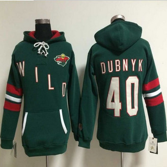 Women Minnesota Wild #40 Devan Dubnyk Green Old Time Heidi NHL Hoodie Women Minnesota Wild #40 Devan Dubnyk Green Old Time Heidi NHL Hoodie