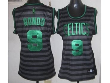 Women NBA Boston Celtics #9 Rondo grey(black strip)