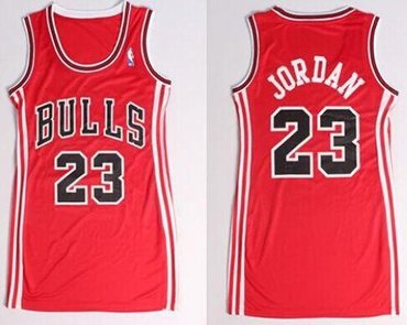 Women NBA Bulls #23 Michael Jordan Red Dress Stitched NBA Jersey Women NBA Bulls #23 Michael Jordan Red Dress Stitched NBA Jersey