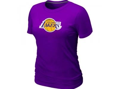 Women NBA Los Angeles Lakers Big & Tall Primary Logo Purple T-Shirt Women NBA Los Angeles Lakers Big & Tall Primary Logo Purple T-Shirt