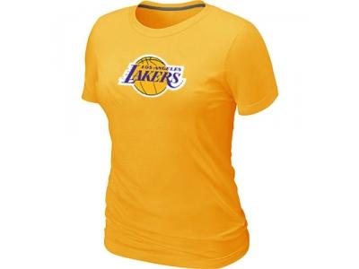 Women NBA Los Angeles Lakers Big & Tall Primary Logo Yellow T-Shirt Women NBA Los Angeles Lakers Big & Tall Primary Logo Yellow T-Shirt
