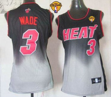 Women NBA Miami Heat #3 Dwyane Wade Black-Grey With Finals Patch Fadeaway Fashion Stitched NBA Jersey Women NBA Miami Heat #3 Dwyane Wade Black-Grey With Finals Patch Fadeaway Fashion Stitched NBA Jersey