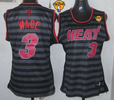 Women NBA Miami Heat #3 Dwyane Wade Black-Grey With Finals Patch Groove Stitched NBA Jersey Women NBA Miami Heat #3 Dwyane Wade Black-Grey With Finals Patch Groove Stitched NBA Jersey
