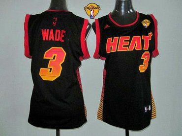 Women NBA Miami Heat #3 Dwyane Wade Black With Finals Patch Vibe Stitched NBA Jersey Women NBA Miami Heat #3 Dwyane Wade Black With Finals Patch Vibe Stitched NBA Jersey