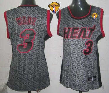 Women NBA Miami Heat #3 Dwyane Wade Grey With Finals Patch Static Fashion Stitched NBA Jersey Women NBA Miami Heat #3 Dwyane Wade Grey With Finals Patch Static Fashion Stitched NBA Jersey