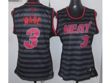 Women NBA Miami Heat #3 wade grey(black strip) Women NBA Miami Heat #3 wade grey(black strip)