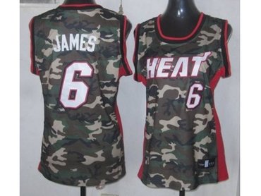 Women NBA Miami Heat #6 James camo Women NBA Miami Heat #6 James camo