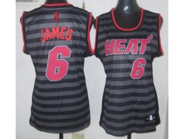 Women NBA Miami Heat #6 James grey(black strip) Women NBA Miami Heat #6 James grey(black strip)