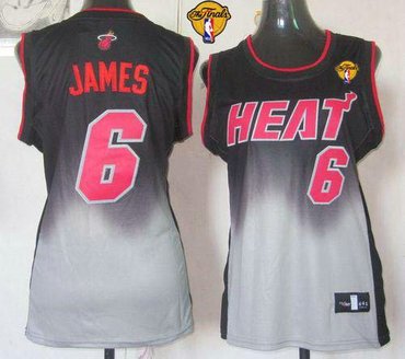 Women NBA Miami Heat #6 LeBron James Black-Grey With Finals Patch Fadeaway Fashion Stitched NBA Jersey Women NBA Miami Heat #6 LeBron James Black-Grey With Finals Patch Fadeaway Fashion Stitched NBA Jersey