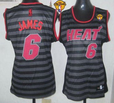 Women NBA Miami Heat #6 LeBron James Black-Grey With Finals Patch Groove Stitched NBA Jersey Women NBA Miami Heat #6 LeBron James Black-Grey With Finals Patch Groove Stitched NBA Jersey
