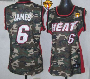 Women NBA Miami Heat #6 LeBron James Camo With Finals Patch Stealth Collection Stitched NBA Jersey Women NBA Miami Heat #6 LeBron James Camo With Finals Patch Stealth Collection Stitched NBA Jersey