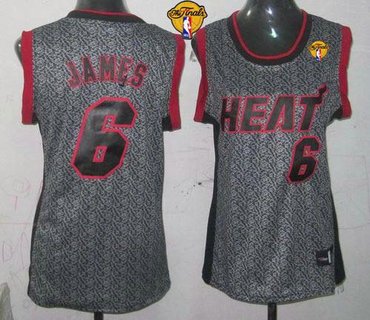 Women NBA Miami Heat #6 LeBron James Grey With Finals Patch Static Fashion Stitched NBA Jersey Women NBA Miami Heat #6 LeBron James Grey With Finals Patch Static Fashion Stitched NBA Jersey