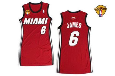 Women NBA Miami Heat #6 LeBron James Red With Finals Patch Dress Stitched NBA Jersey Women NBA Miami Heat #6 LeBron James Red With Finals Patch Dress Stitched NBA Jersey