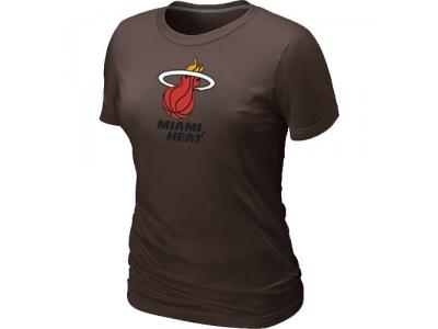 Women NBA Miami Heat Big & Tall Primary Logo Brown T-Shirt Women NBA Miami Heat Big & Tall Primary Logo Brown T-Shirt
