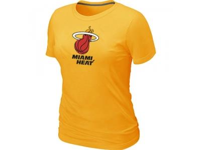 Women NBA Miami Heat Big & Tall Primary Logo Yellow T-Shirt Women NBA Miami Heat Big & Tall Primary Logo Yellow T-Shirt