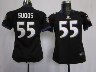 NFL Women NEW Baltimore Ravens 55 Terrell Suggs Black Jerseys