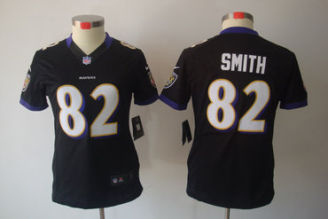 Women NEW Baltimore Ravens 82 Torrey Smith Black Jerseys