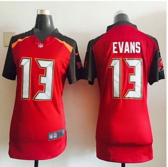 Women NEW Buccaneers #13 Mike Evans Red Team Color Stitched NFL New Elite Jersey