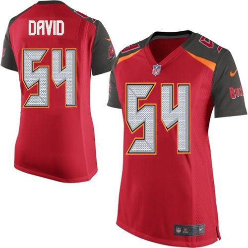Women NEW Buccaneers #54 Lavonte David Red Team Color Stitched NFL New Elite Jersey