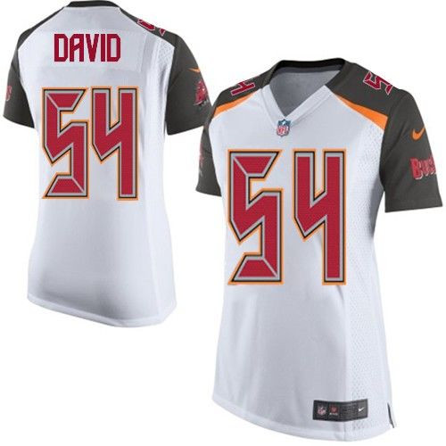 Women NEW Buccaneers #54 Lavonte David White Stitched NFL New Elite Jersey